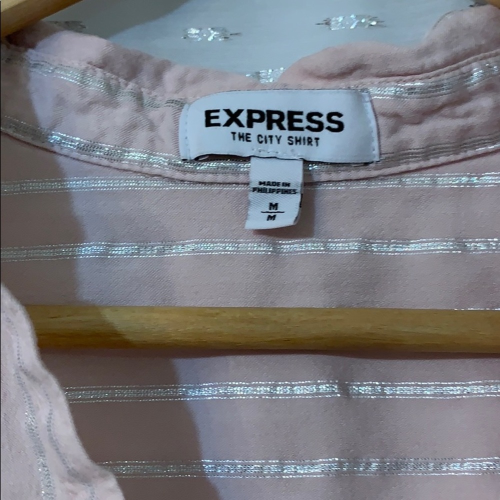 Express-Metallic Stripe The City Shirt - Picture 4 of 7